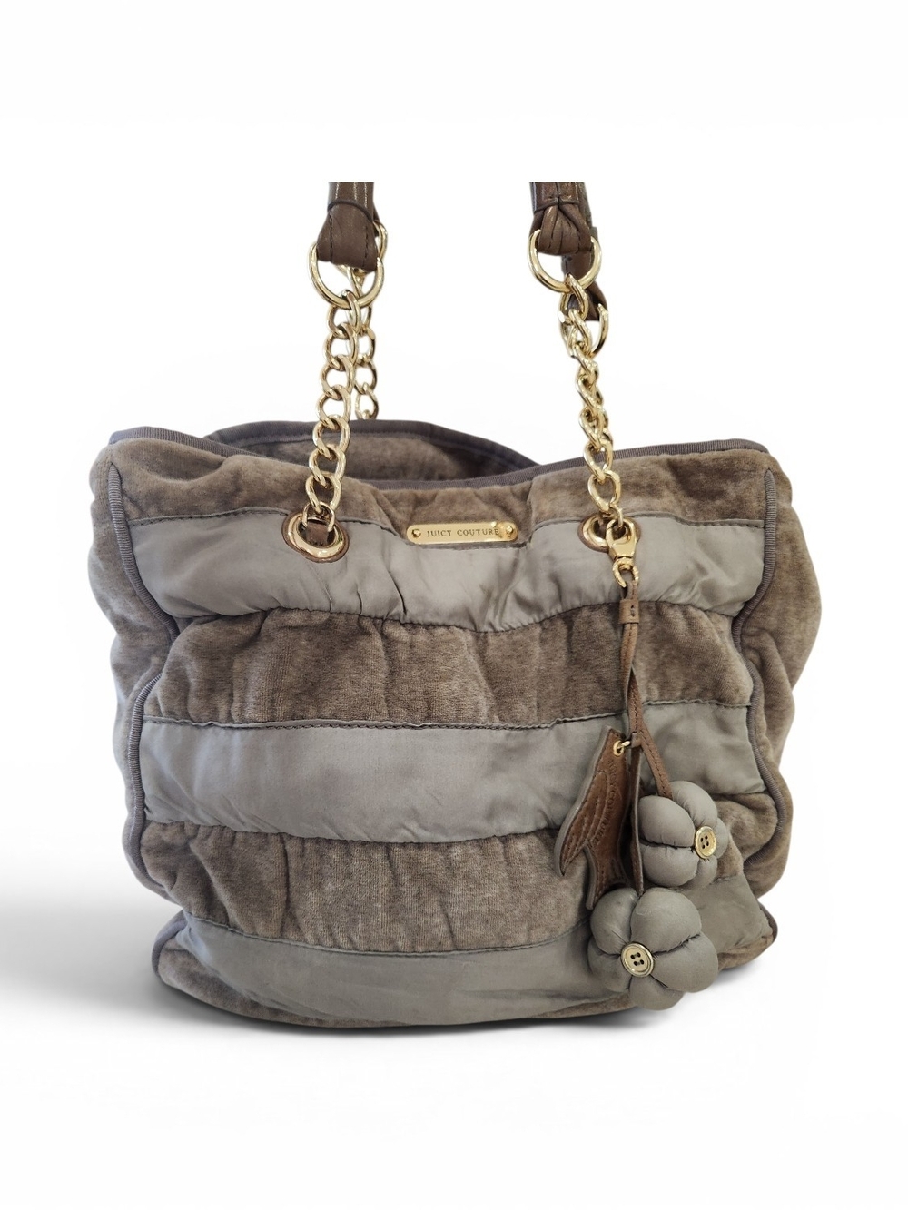 Juicy Couture Taupe Y2K Vintage – Sac ultra RARE – Pièce de collection 🖤